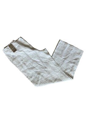 Chicos New Size Medium /10 Linen Wide Leg Pant in Optic White NWT